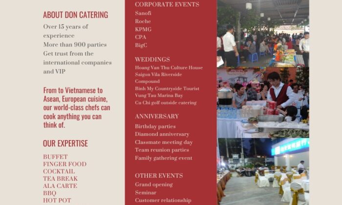 Nhận đặt tiệc buffet, tea break, finger food, cocktail, set menu cho các sự kiện công ty và gia đình