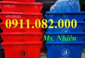 Thùng rác y tế 120l 240l màu vàng giá rẻ- thùng rác phân loại 3 ngăn giá sỉ- lh 0911082000